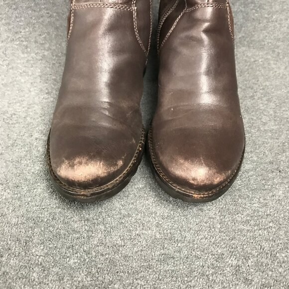 Ecco Esmeraldas Brown Leather Suede Zip Up 3 Buckle Knee High Boots EU 36 US 5.5 - Picture 6 of 11